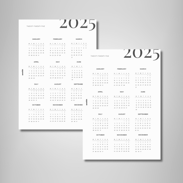 2025 Yearly Calendar Planner Insert – Minimalist Overview | PDF