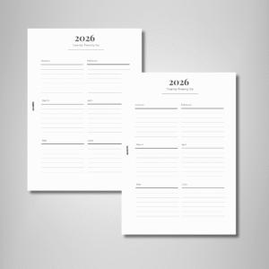 2026 Monthly Overview Planner Insert - Half-Year Calendar | PDF
