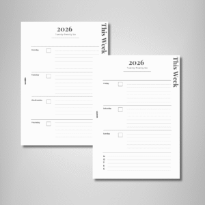 2026 Weekly Overview Planner Insert - Notes Edition | PDF