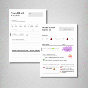 Printable Mental Health Planner Insert – Daily Check-in | PDF