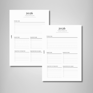2026 Priority Matrix Planner Insert - Eisenhower Edition | PDF
