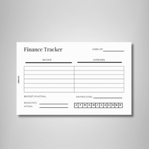 Weekly Finance Tracker Planner Card – Printable Insert | PDF