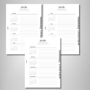 2026 Quad-Month Calendar Insert - Clean Grid Edition