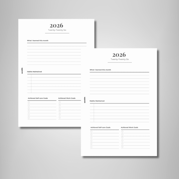 2026 Monthly Review Insert - Growth Edition | PDF