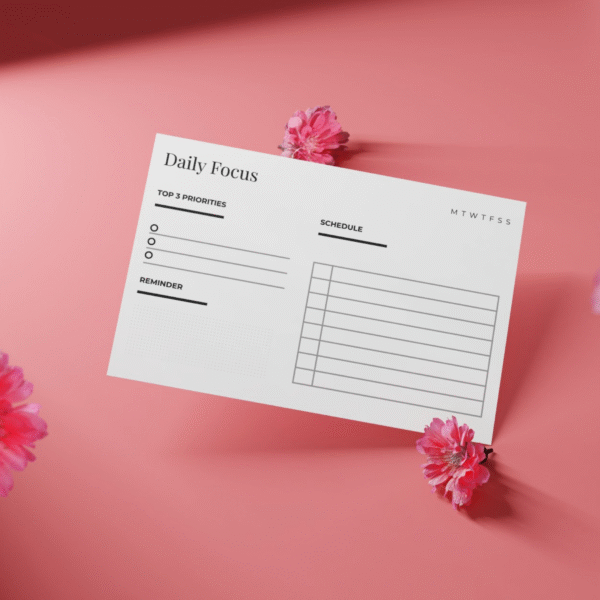 Daily Focus Planner Card – A6 Printable Insert | PDF - Image 2