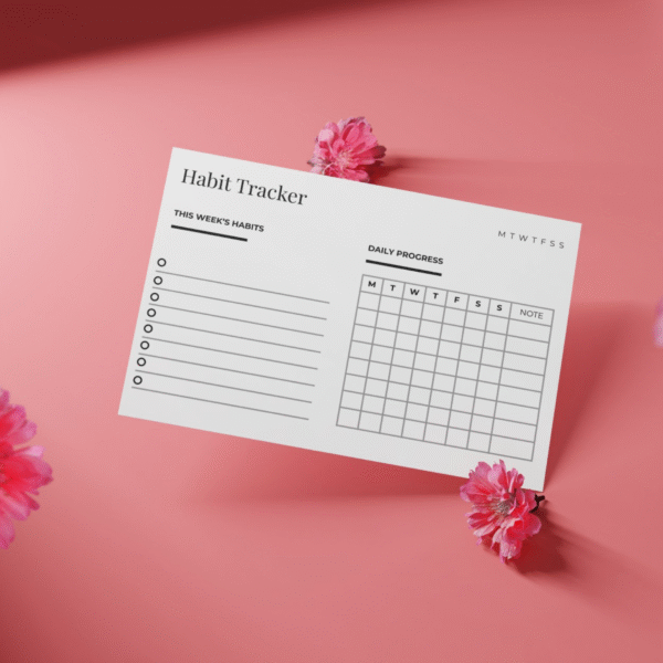 Weekly Habit Tracker Planner Card – Printable Insert | PDF - Image 2