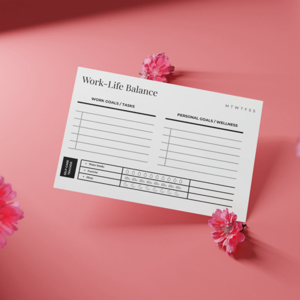 Work-Life Balance Planner Card – Printable Insert | PDF - Image 2