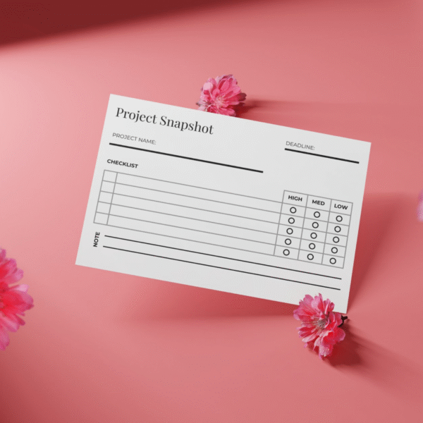 Project Snapshot Planner Card – Printable Insert | PDF - Image 2