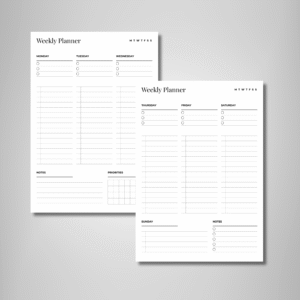 S1-Digital & Printable A4/A5 Weekly Planner Insert – Hourly Schedule | PDF