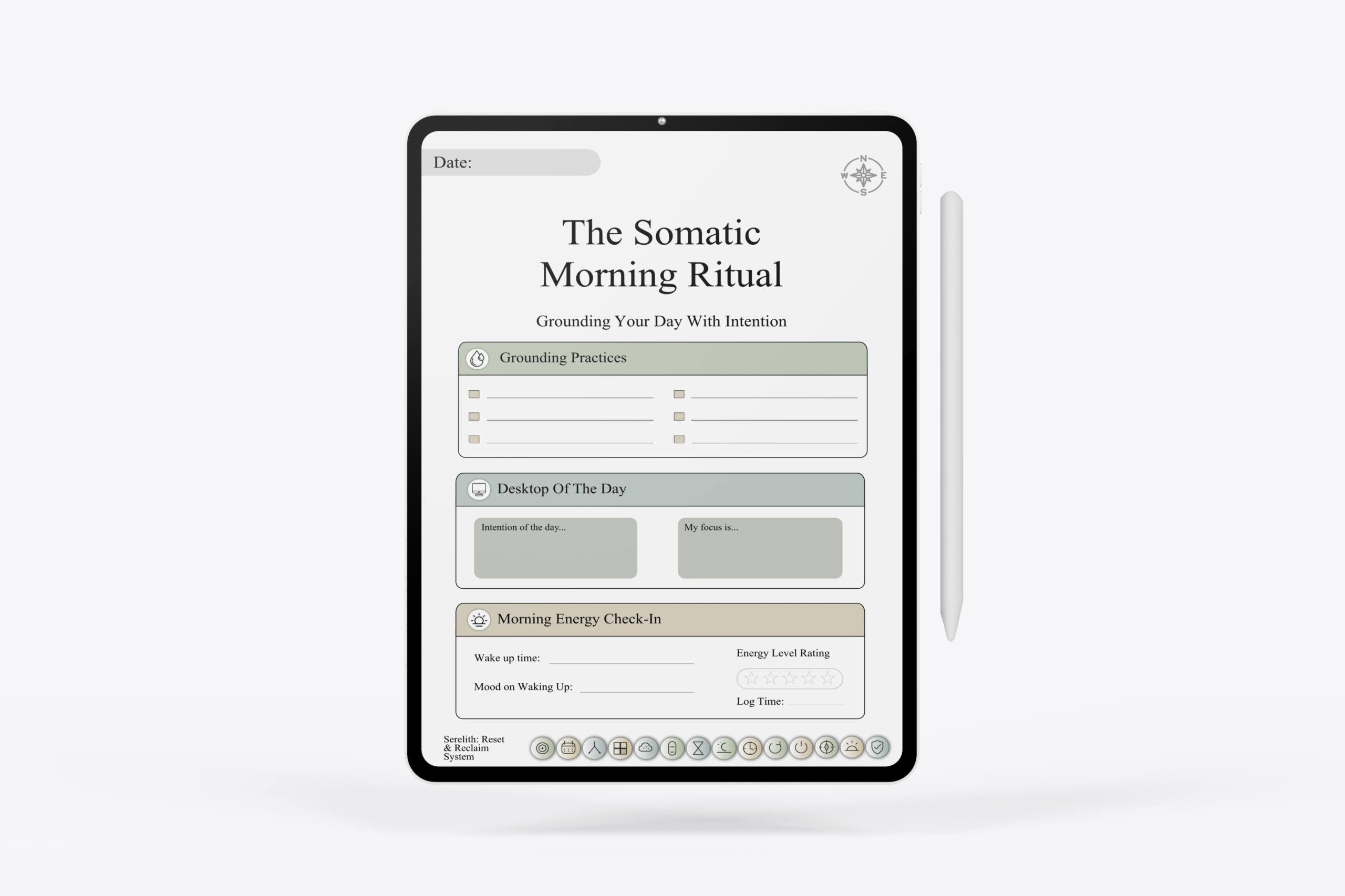 Nervous System Reset Planner | Burnout Recovery Digital Journal | Somatic Self-Care System for GoodNotes | 404-Page PDF - Image 3