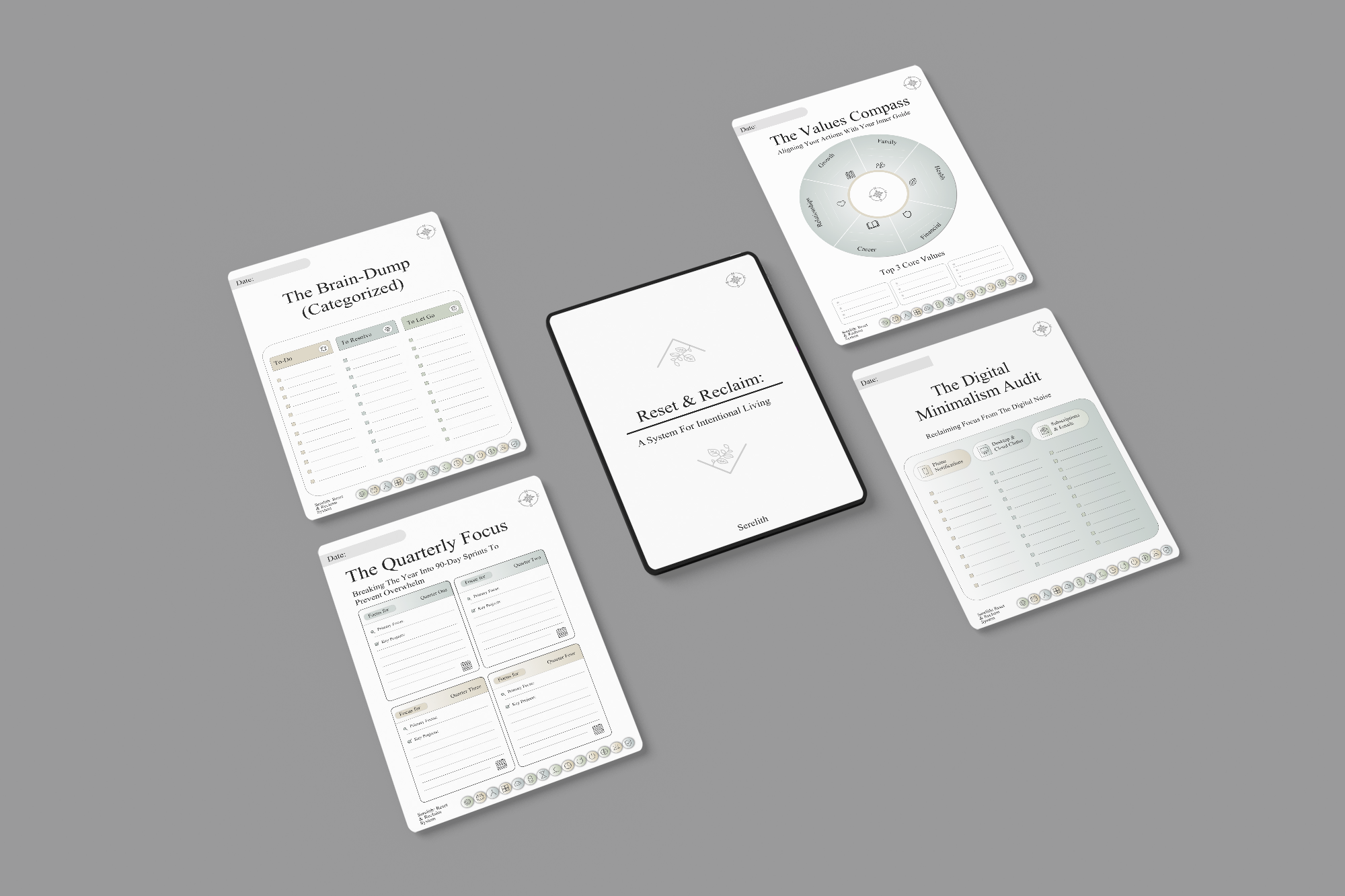 Nervous System Reset Planner | Burnout Recovery Digital Journal | Somatic Self-Care System for GoodNotes | 404-Page PDF - Image 2
