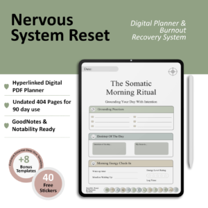 Nervous System Reset Planner | Burnout Recovery Digital Journal | Somatic Self-Care System for GoodNotes | 404-Page PDF