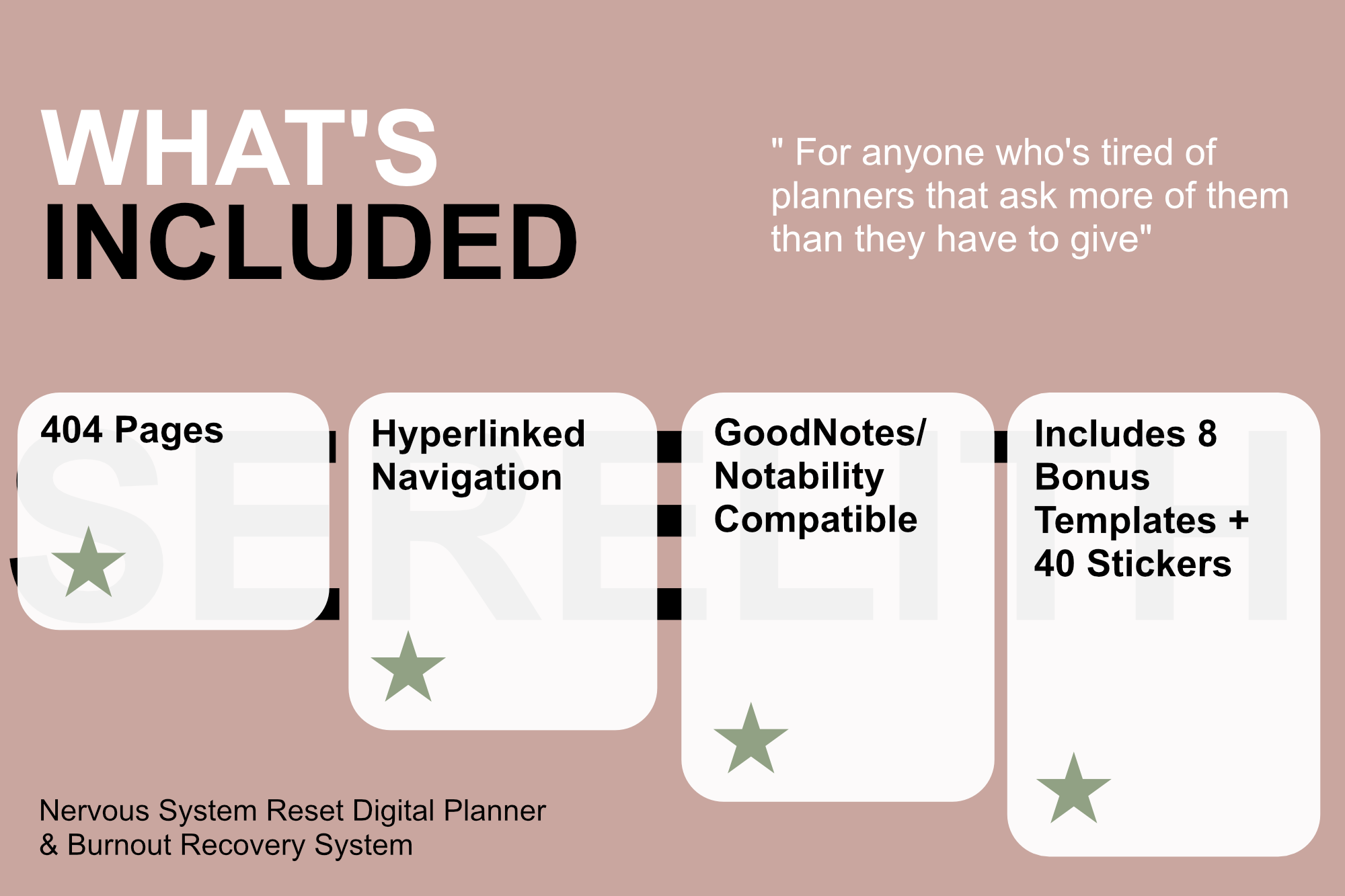 Nervous System Reset Planner | Burnout Recovery Digital Journal | Somatic Self-Care System for GoodNotes | 404-Page PDF - Image 4
