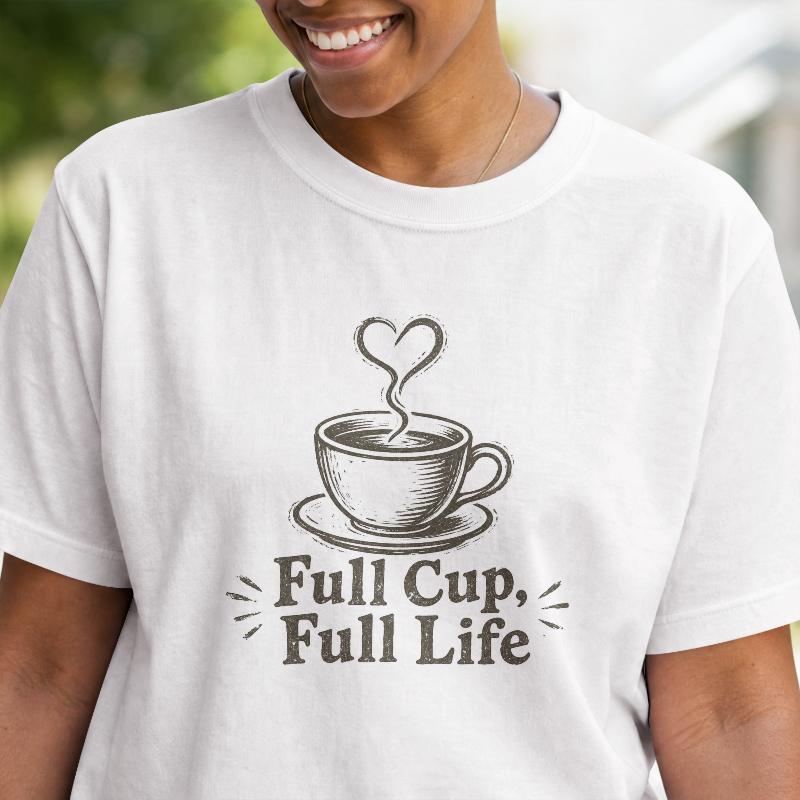 Full Cup, Full Life T-Shirt - Image 3