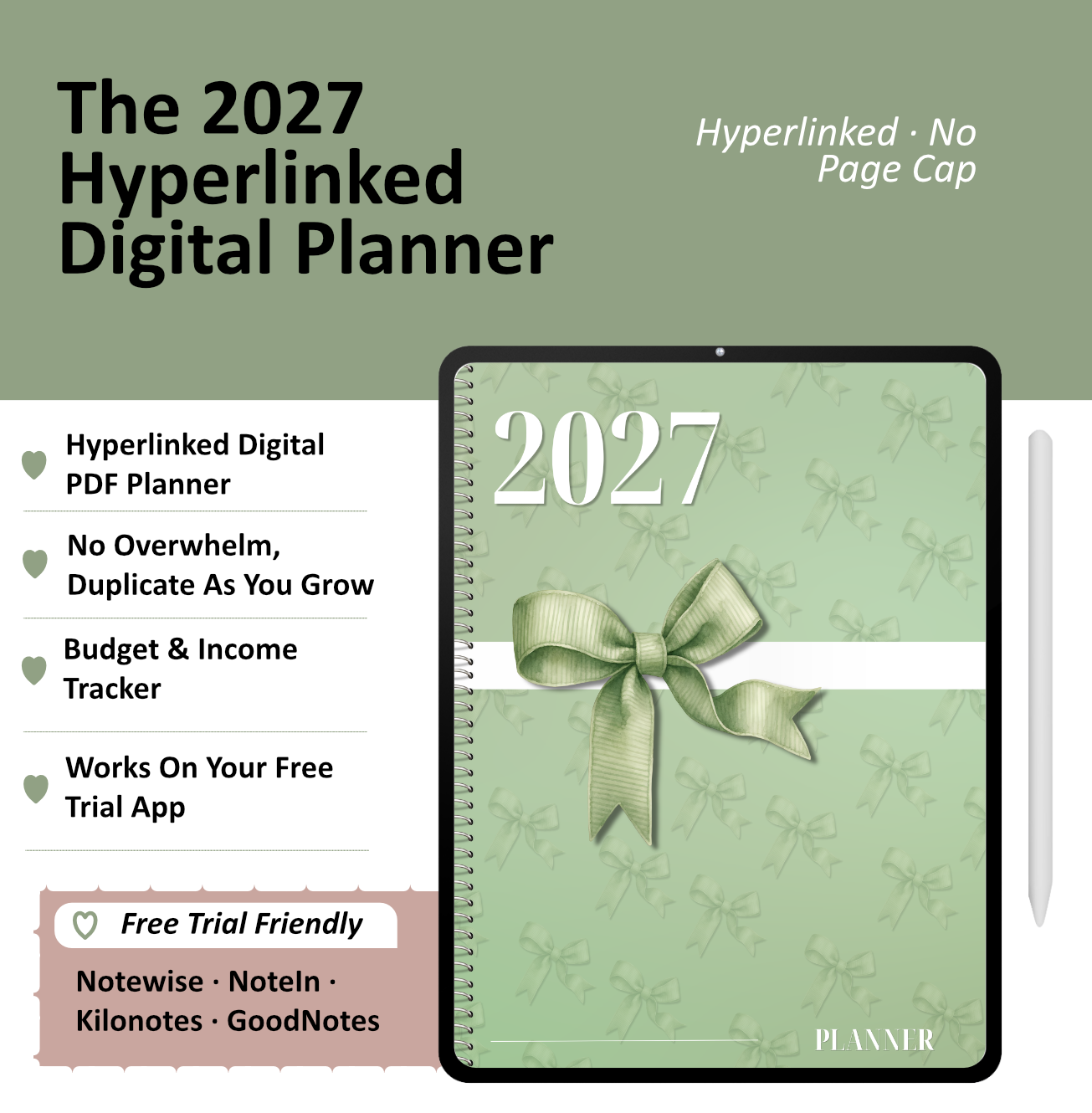 The 2027 Hyperlinked Productive Digital Planner